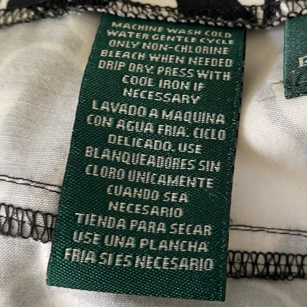 LAUREN Ralph Lauren black white orchid print capri pant size 10 - Picture 2 of 7